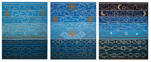 A DAY AT THE BEACH -Triptych