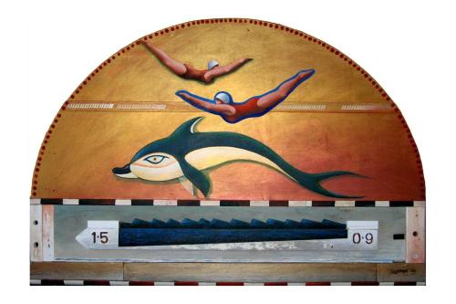 GREEN DOLPHIN DREAMING  [Mixed Media]